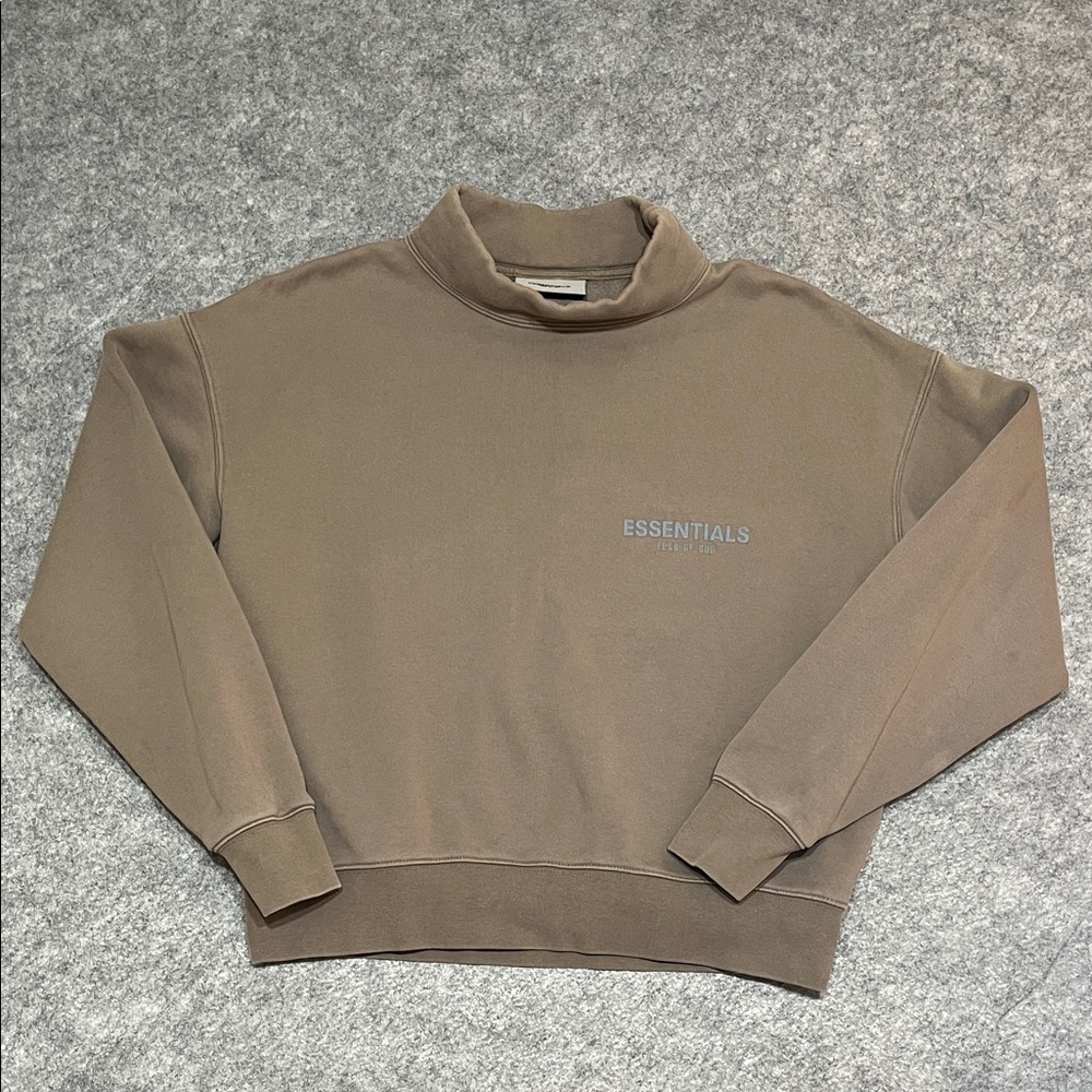 Fear Of God ESSENTIALS Logo-Print Cotton-Blend Jersey Mock-Neck Sweatshirt